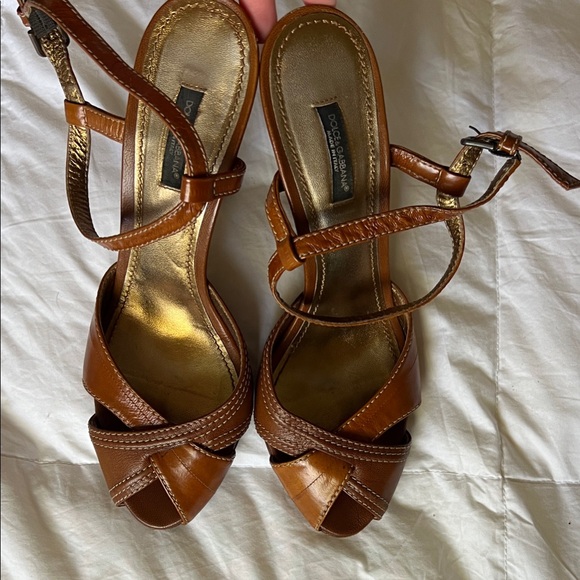 Dolce & Gabbana Tan Strappy Sandals - Picture 1 of 3